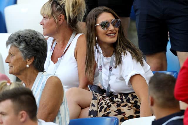 Charlotte Trippier, wife to England's Kieran Trippier in the stands before the FIFA World Cup Group G match at Kaliningrad Stadium in June 2018. PIC: PA