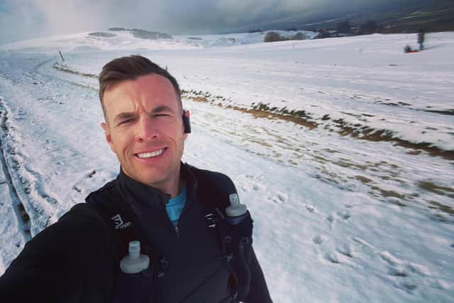 Ryan Hearn training for his 103 mile run for Wheatfields Hospice in Headingley.