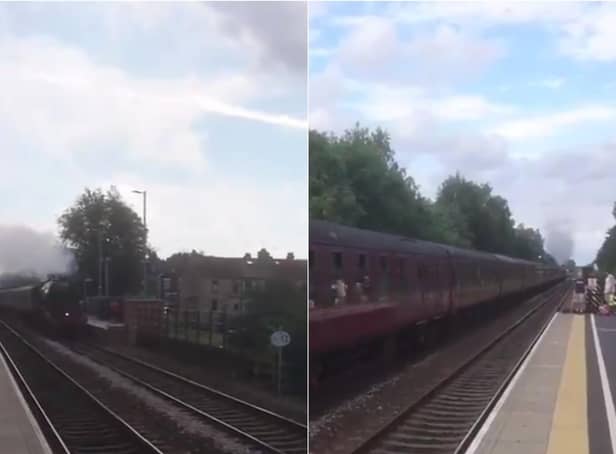The Flying Scotsman passing through Micklefield Railway Station (credit: Christopher Casey).