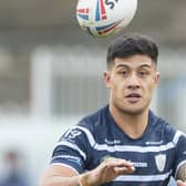 Fa'amanu Brown scored a hat-trick of tries for Featherstone Rovers in the 32-10 Championship win at Widnes Vikings. Picture: Allan McKenzie/SWpix.com.
