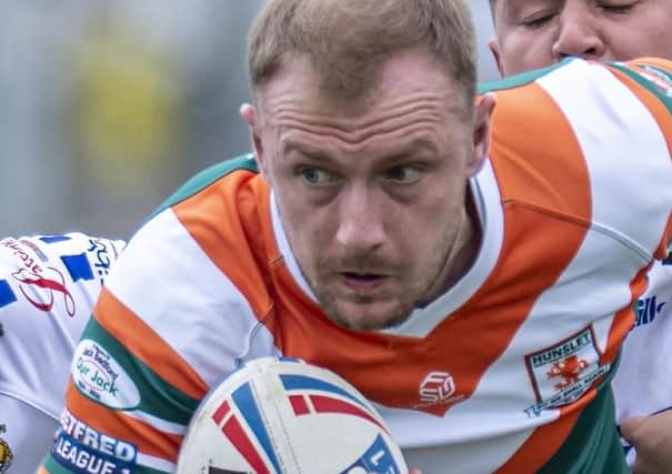 Matt Chrimes was among the try scorers in Hunslet's second-half fightback against League One rivals North Wales Crusaders. Picture: Tony Johnson/JPIMedia.