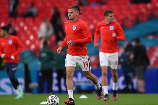 STARTING: Leeds United's England international midfielder Kalvin Phillips. Photo by Laurence Griffiths/Getty Images.