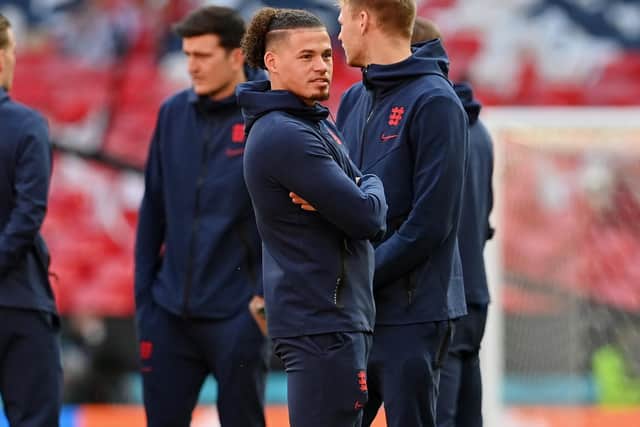 Kalvin Phillips ahead of kick-off at Wembley. Pic: Getty