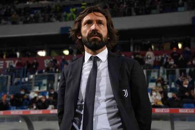 LEGEND: Former Italy star Andrea Pirlo, pictured in charge of Juventus prior to the Coppa Italia final against Atalanta back in May. Photo by ALBERTO LINGRIA / AFP.