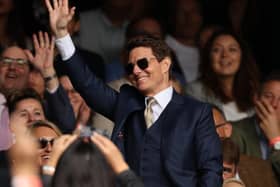 MESSAGE: For Leeds United midfielder Kalvin Phillips and the rest of the England squad from superstar actor Tom Cruise, pictured in the crowd at Wimbledon on Saturday. Photo by Clive Brunskill/Getty Images.