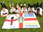 Pupils at Whingate Primary School cheer on former pupil Kalvin Phillips.