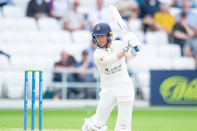 Lancashire's Alex Davies hits out against Yorkshire. Picture by Allan McKenzie/SWpix.com