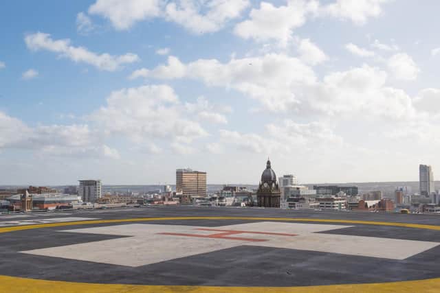 The view from the helideck at Leeds General Infirmary.