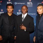 File photo dated 27/10/12 of Chris Eubank with two of his sons Sebastian Eubank (left) and Chris Eubank Junior (right) arriving at the NFL Pre-game Party at Under The Bridge at the Chelsea Football Ground in London. Sebastian Eubank, the third oldest of boxer Chris Eubank's five children, died on Friday morning in Dubai, days before his 30th birthday (photo: PA).