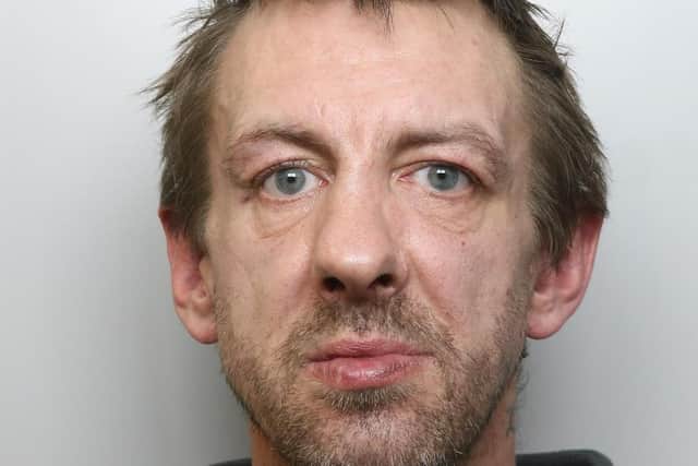 Andrew Thomas was jailed for three years at Leeds Crown Court for biting his partner and assaulting police officers.