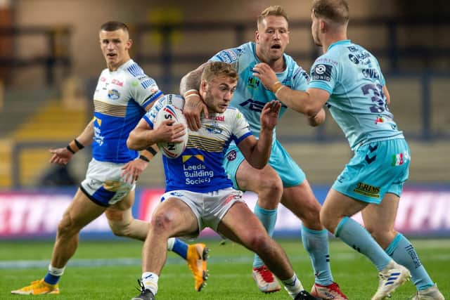 Jarrod O'Connor in action for Leeds against Wakefield. Picture by Bruce Rollinson.