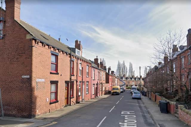 The blaze broke out in a first floor bedroom in Milford Place in Armley. Photo: Google