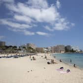 Magaluf beach at Calvia in Mallorca which has been moved to the amber list for travel.