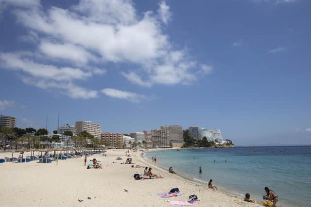 Magaluf beach at Calvia in Mallorca which has been moved to the amber list for travel.