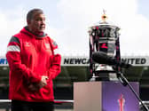 England coach Shaun Wane with the World Cup. Picture by SWpix.com.