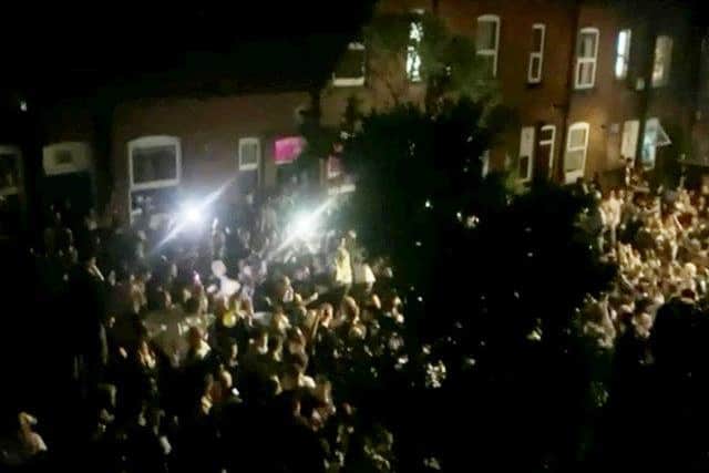 Neighbours living in Hyde Park were kept awake by this huge street rave attended by a bumper crowd of revellers last month