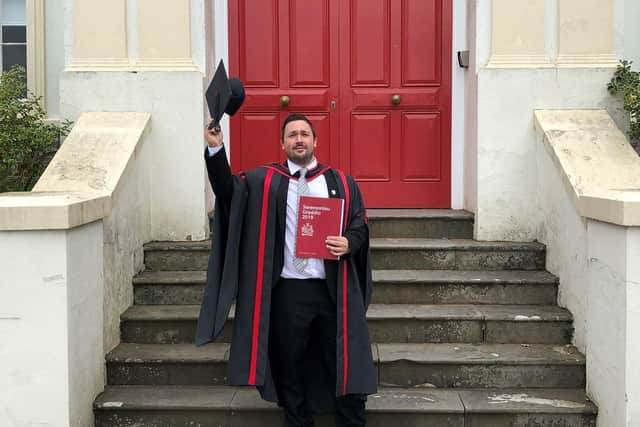 John Caven graduates from University of South Wales after having tried to take his life last year - he is now looking to become a full-time professional football coach