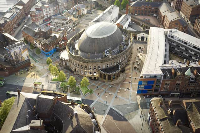 An aerial view of the Corn Exchange