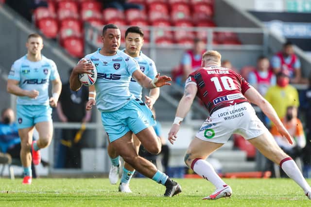 On the scoresheet: Wakefield centre Reece Lyne, above, scored one of their tries in the defeat at Salford last night.Picture by Alex Whitehead/SWpix.com