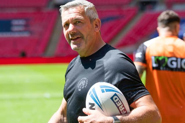 Picture by Allan McKenzie/SWpix.com - 16/07/2021 - Rugby League - Betfred Challenge Cup Final 2021 - Castleford Captains Run - Wembley Stadium, London, England - Castleford Daryl Powell at his side's captain's run session.