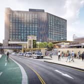 The taxi rank would be moved as part of the new £39.5million scheme. Pictured: CGI of the new rank.