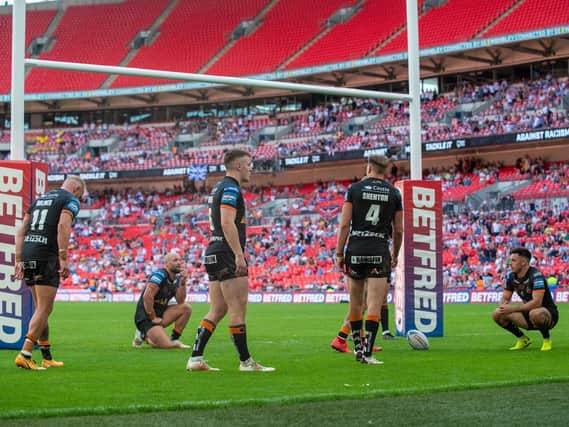 Wembley dejection for Michael Shenton and his Tigers teammates. Picture by Bruce Rollinson.