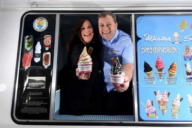 Pictured, Ian Smith, who runs his family ice cream business Mr Whippy Leeds, with wife Tracy Tracy, and two daughters. Photo credit: Simon Hulme/JPIMedia