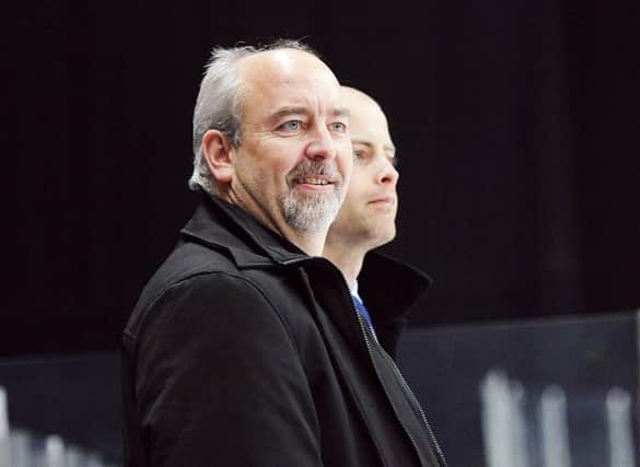 Leeds Knights' head coach, Dave Whistle, pictured during his second stint at Cardiff Devils. Picture courtesy of Richard Murray.