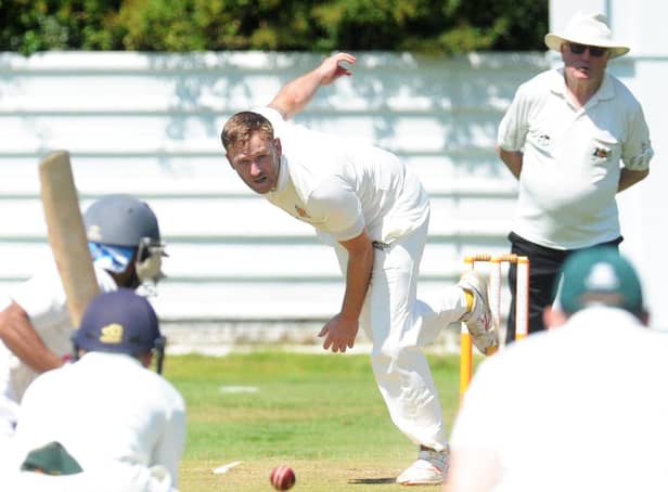 Jonathan Rudge who took six wickets including the first four Ossett batsmen as Carlton beat the Bradford League Division 1 leaders. Picture: Steve Riding.