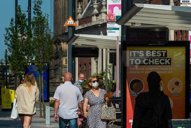 Leeds city centre on 'Freedom Day'. PIC: James Hardisty