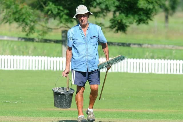 Former Yorkshire groundsman Keith Boyce is still looking after the pitch - at The Richmond Oval, the home of New Rover who were in Aire-Wharfe Division 2 action against Adel last weekend. Picture: Steve Riding.