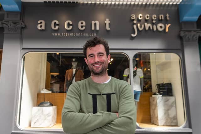 Pictured Jack Schneider, director of Accent Clothing in the Queen's Arcade, Briggate, Leeds. Picture: James Hardisty