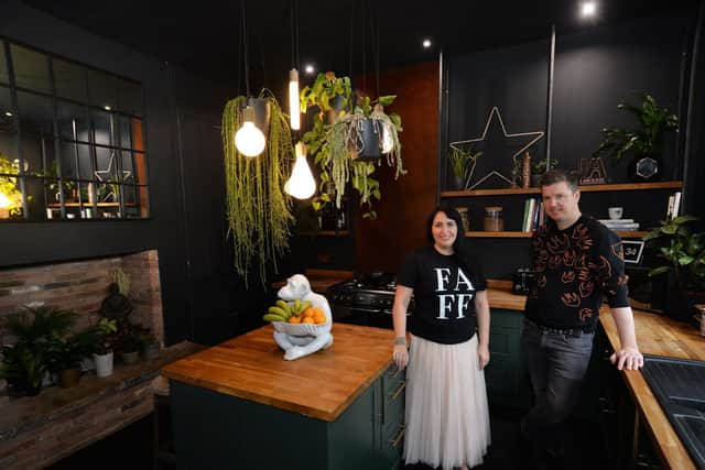 Ally and James Dowsing-Reynolds in the kitchen of their Far Headingley home. Photo: Jonathan Gawthorpe