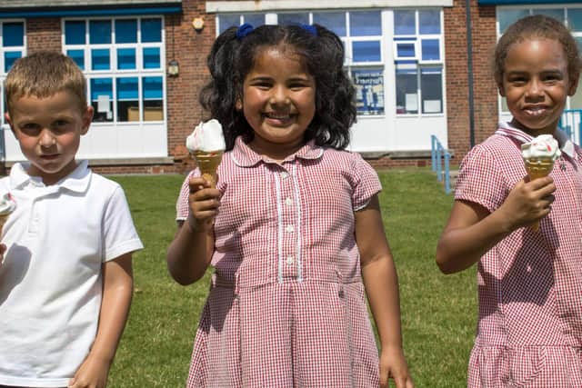 An ice-cream van turned up to treat pupils as part of Monday's celebrations.