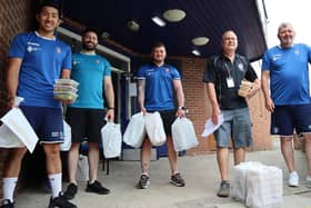 Another big feed meal delivery leaves Mobile Rocket Stadium. Picture c/o Wakefield Trinity community foundation.