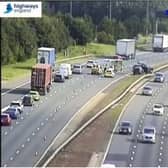 Huge rush hour delays on the A1 after caravan overturns in crash