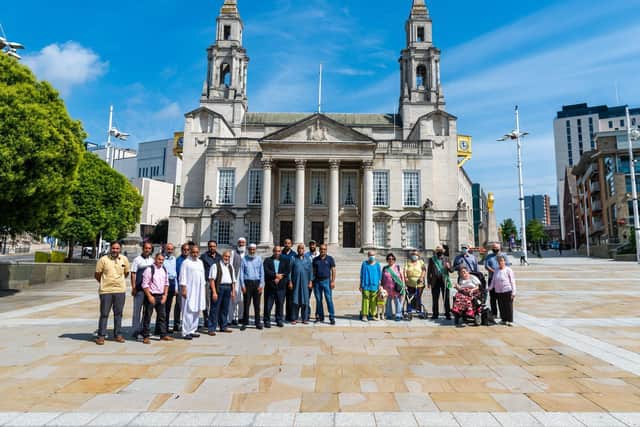 Members of the LCC AUAG & Disability Hub protesting in Millennium Square on Monday, July 19 to voice concerns about the accessibility of the plans.