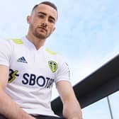 Leeds United winger Jack Harrison in the club's new home shirt. Pic: LUFC