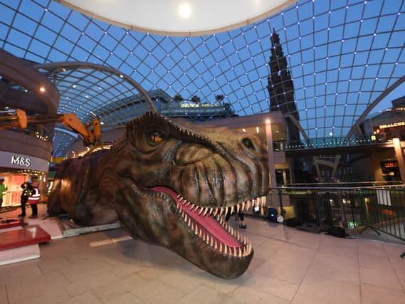 The T-Rex is installed at Trinity Leeds. PIC: Gerard Binks