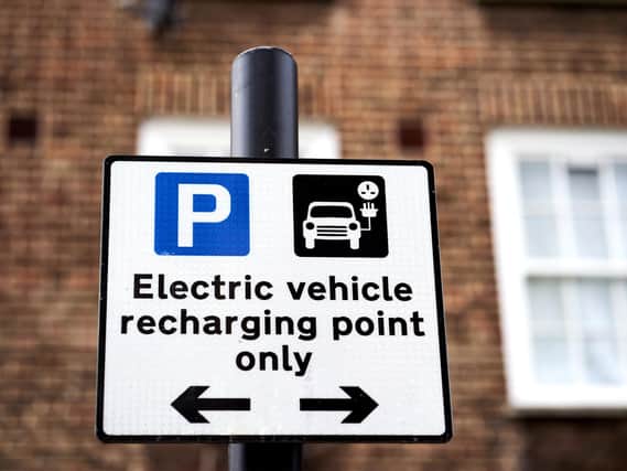 Library image of an electric vehicle signage.