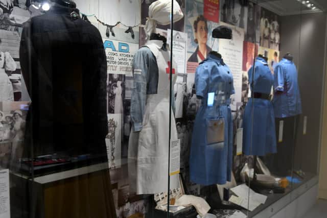 Nurses uniforms from Florence Nightingale's era to the present day at The Thackray Medical Museum In Leeds.