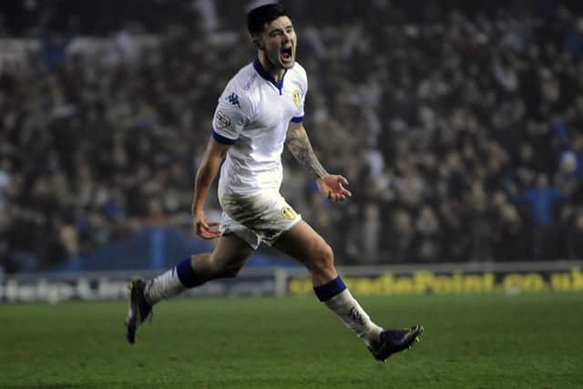 Alex Mowatt celebrates after scoring a 25 yard screamer against Cardiff City at Elland Road in November 2015. PIC: Varley Picture Agency