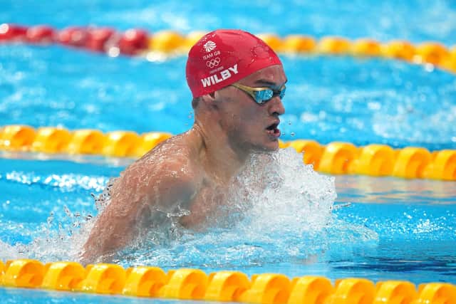 ON THE WAY: City of York's James Wilby safely came through the men's 100m Breaststroke heats at the Tokyo Aquatics Centre on Saturday. Picture: Adam Davy/PA