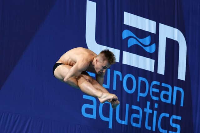 PUSHING HARD: Jack Laugher, pictured competing in the 1m Springboard Preliminary back in 2018. Picture by Richard Blaxall/SWpix.com