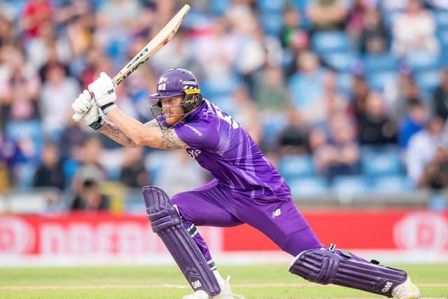 OPPONENT: Northern Superchargers's Ben Stokes drives through the covers against the Welsh Fire at HEadingley on Saturday. Picture by Allan McKenzie/SWpix.com