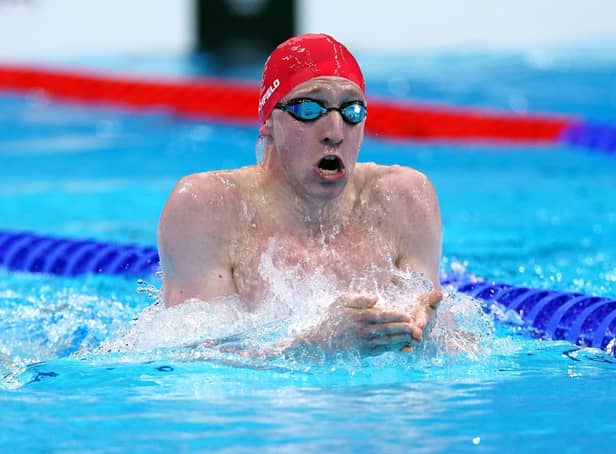 SO CLOSE: Pontefract's Max Litchfield on his way to fionishing fourth in the Men's 400m Individual Medley final at the Tokyo Aquatics Centre. Picture: Adam Davy/PA