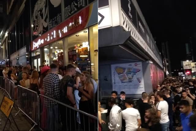 The queue outside Pryzm in Leeds on Saturday.