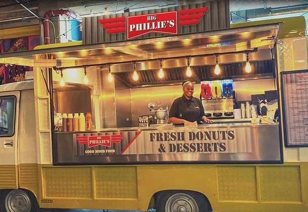 Big Phillies has taken over the Trinity Kitchen street food van, converted from an old Peugeot J7