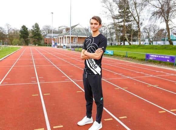 Alex Yee on the running track in Leeds.