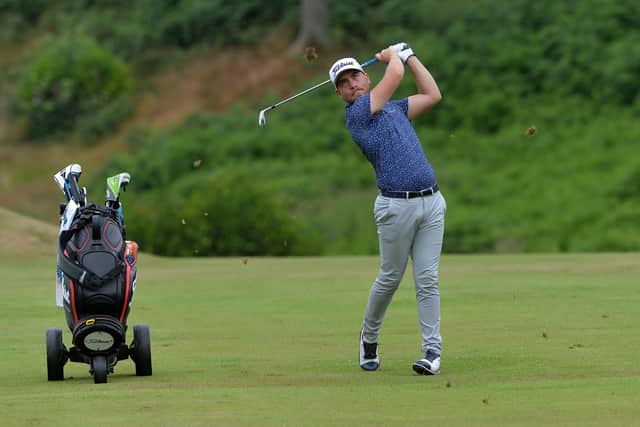 Sean Huntington en route to the 18th green on Day 1 of the English Men's and Women's Amateur Championships at Headingley Golf Club. Picture: Jonathan Gawthorpe/JPIMedia.